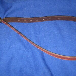 1" Brown Leather Dress Belt 32" to 34" Waist Brass Hardware